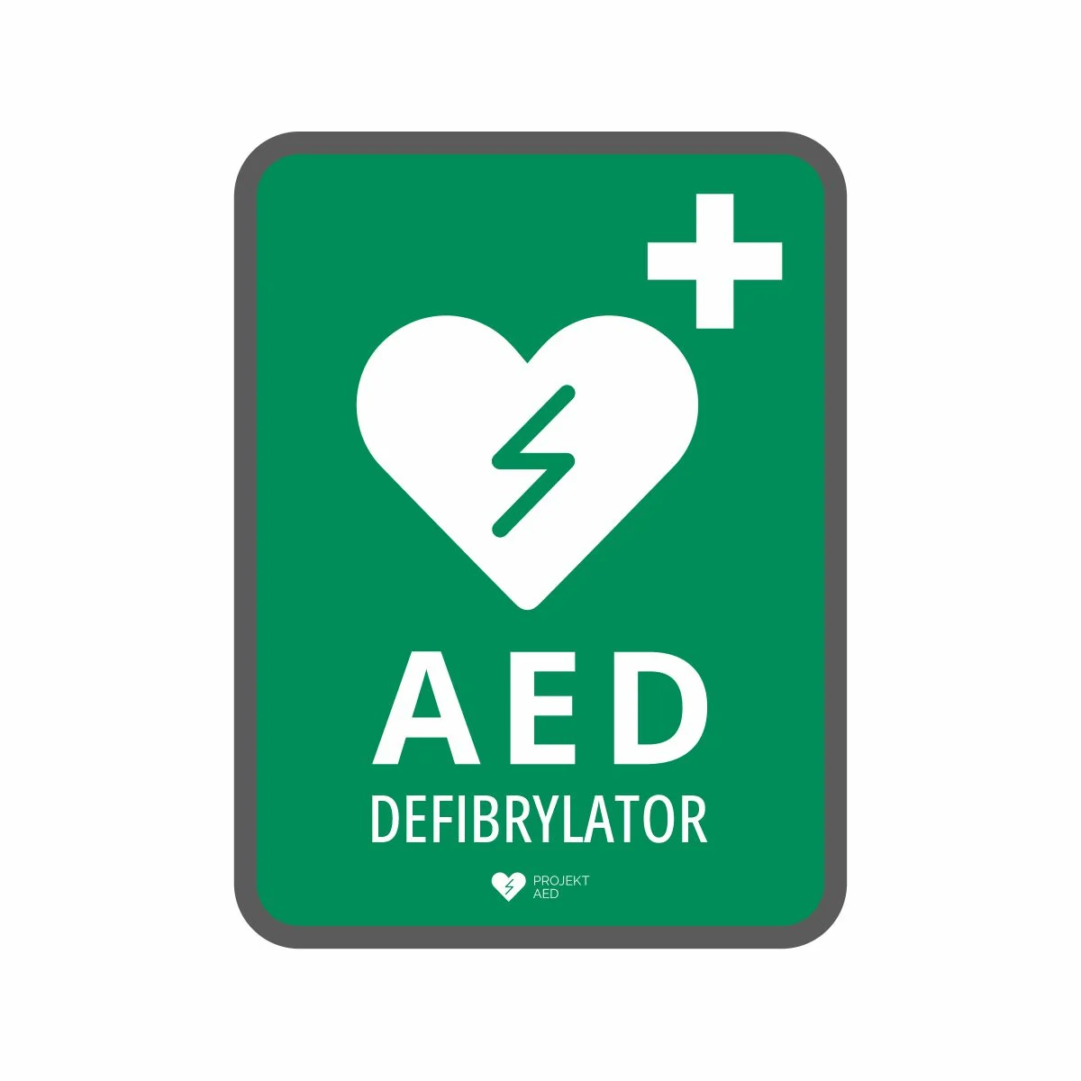 Tablica informacyjna AED – ujęcie 1