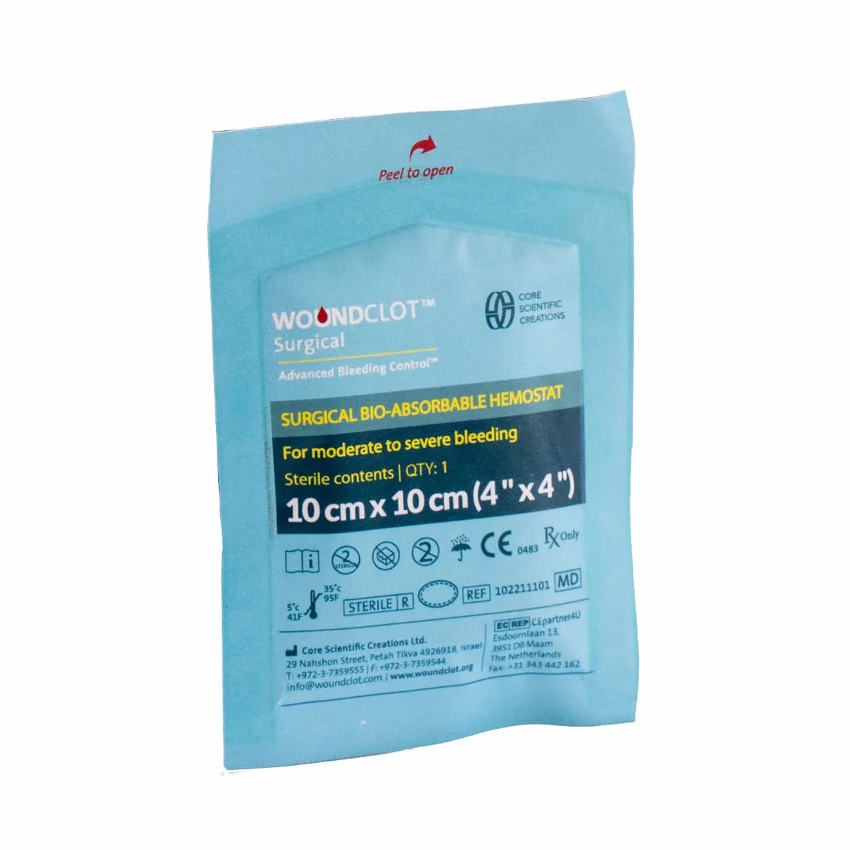 Opatrunek hemostatyczny WoundClot Surgical (10 cm x 10 cm)