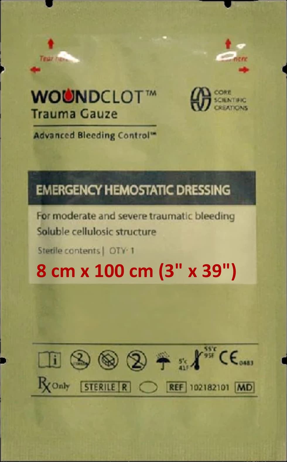Opatrunek hemostatyczny WoundClot Trauma (8 cm x 100 cm)