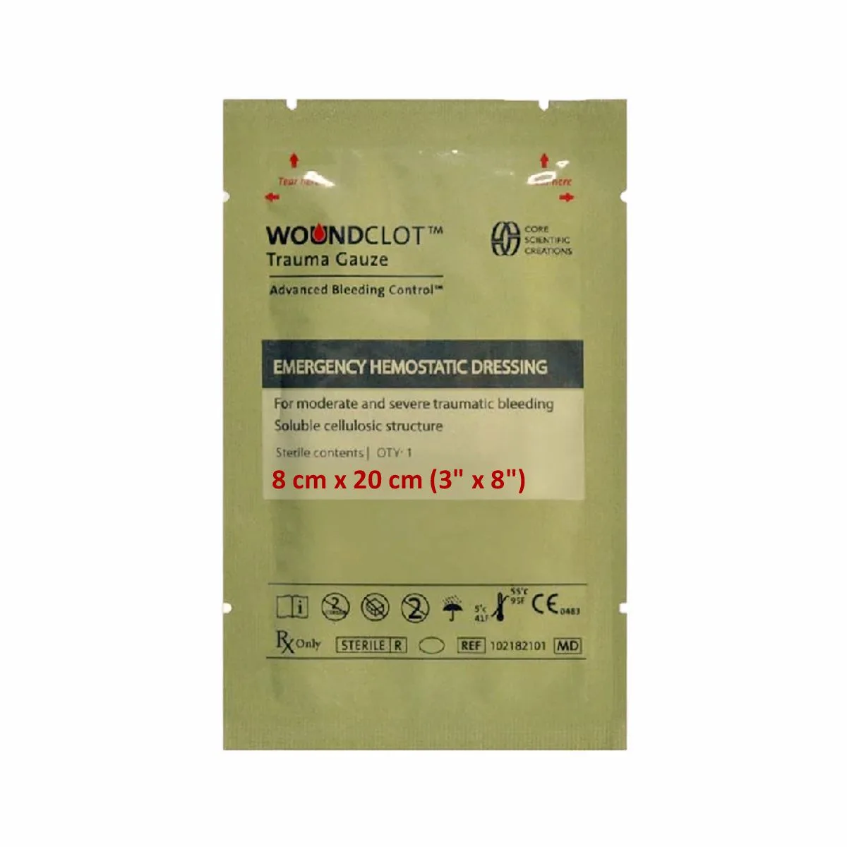 Opatrunek hemostatyczny WoundClot Trauma (8 cm x 20 cm)